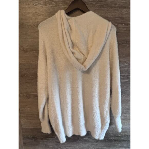 Daily Practice Anthropologie Hoodie Sweater Women Sz XS White Ivory Cozy Fuzzy - Picture 10 of 13